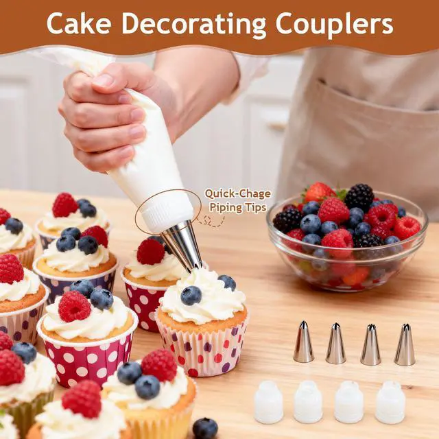 Alt view image 3 of 7 - 12 Pack Piping Bag Couplers, Standard Plastic Couplers for Piping Tips and Icing Nozzles
