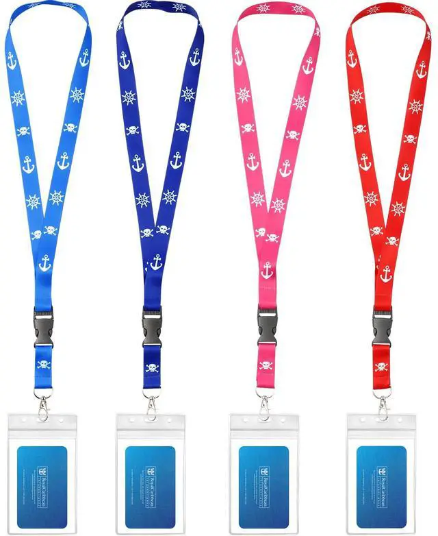 Main image of Cruise Lanyards, 4 Pack Waterproof Lanyards with ID Badge Reel Holder, Detachable Buckle for Ship Key Cards, Cruise Ship Essentials
