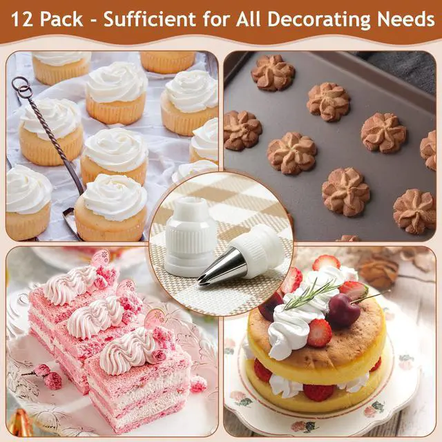 Alt view image 7 of 7 - 12 Pack Piping Bag Couplers, Standard Plastic Couplers for Piping Tips and Icing Nozzles