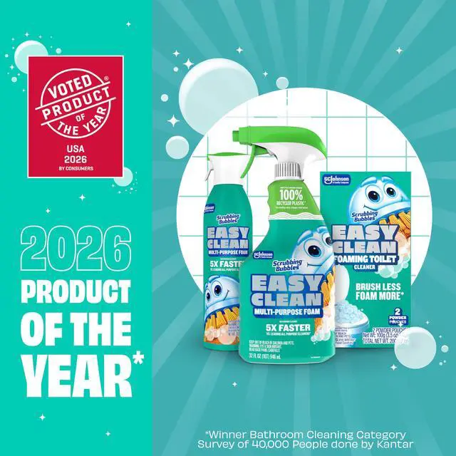 Alt view image 7 of 14 - Scrubbing Bubbles Easy Clean Foaming Multipurpose Bathroom Cleaner, Continuous Spray Bottle, Fast Acting Foam, 13.58 Ounce