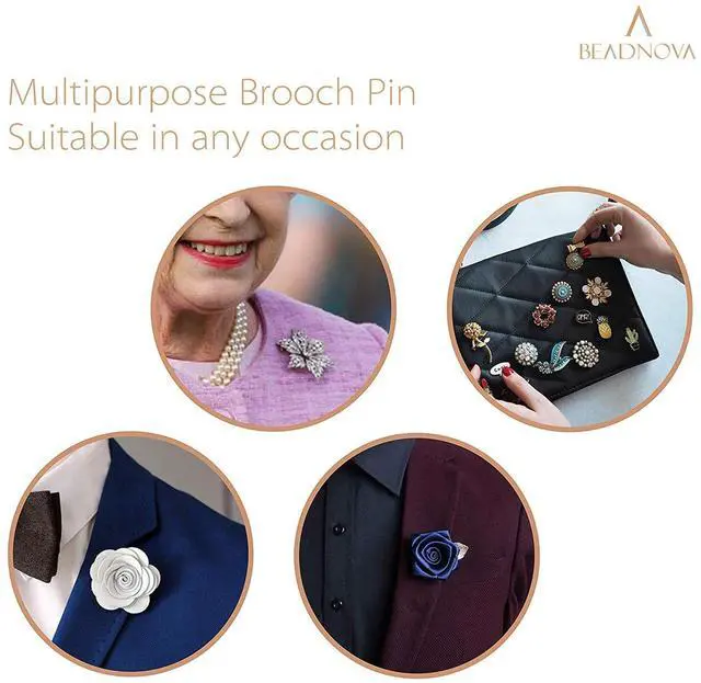 Alt view image 5 of 12 - BEADNOVA Brooch Pin Back 60pcs Bar Pin Back 1.5 Inch Clasp Pinback Brooch Backings for Crafts Badge Name Tag DIY Jewelry Making and Craft (60 Pcs, Silver Color)