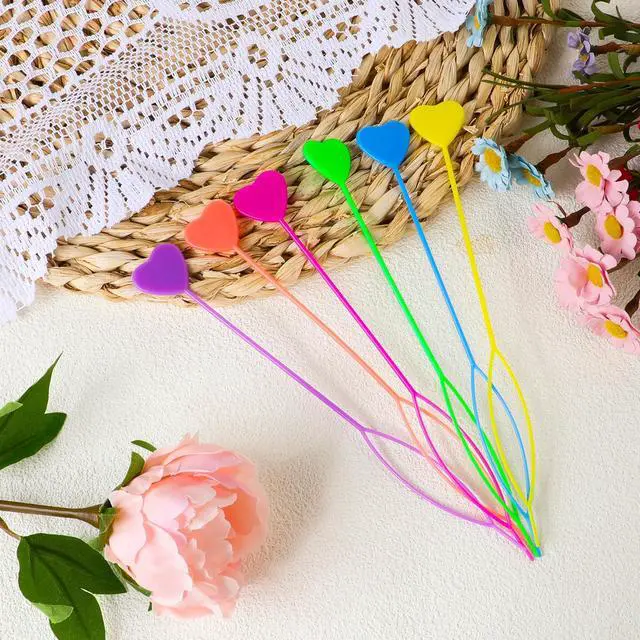 Alt view image 6 of 7 - COMNICO 12pcs Quick Beader for Hair Braids Loading Beads Braid Stringer Ponytail Maker Plastic Hair Tail Beading Tools Kit for Kids Girls (Colorful)