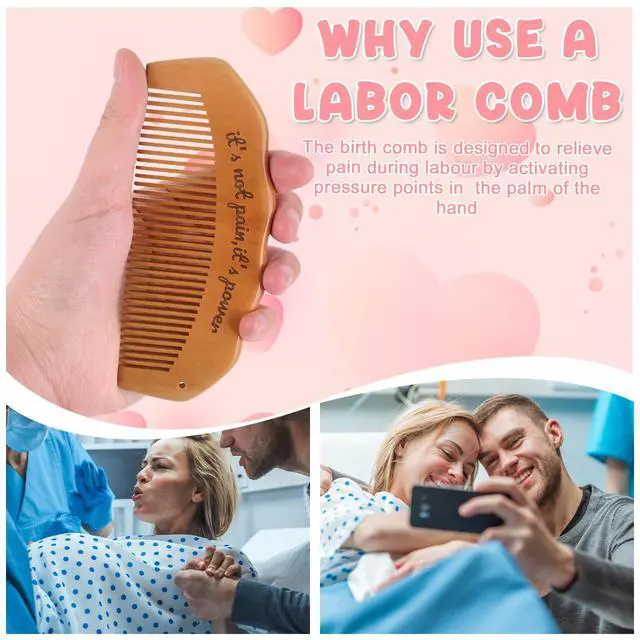 Alt view image 4 of 7 - Birthing/Birth Comb for Labor Pain, Post Partum and Home Delivery Essentials, Pregnancy and Hospital Bag Must Haves, Gifts for Expecting Mom Women, Acupressure Tool for Anxiety/Natural Pain Relief
