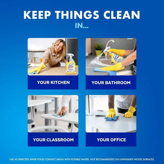 Alt view image 4 of 6 - Lysol All Purpose Cleaner Spray, Disinfectant, Lemon, 32oz, 2 Pack