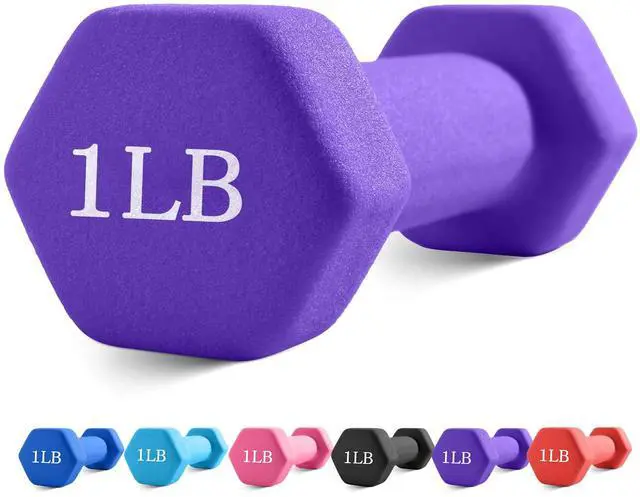 Main image of Portzon Neoprene Coated Dumbbells (Single) 1LB-3LB, Anti-Roll Anti-Slip Hexagonal Home Fitness Equipment for Shoulder, Neck, Hand Training for Seniors Over 55