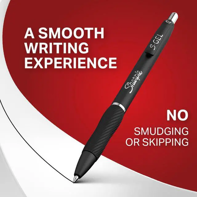Alt view image 2 of 6 - Sharpie S-Gel Retractable Gel Pen, Medium Point, Black Ink, 4-Pack (2096134)
