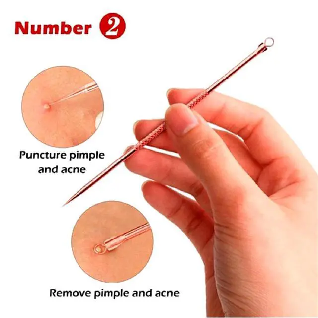 Alt view image 4 of 6 - Blackhead Remover Pimple Comedone Extractor Tool Best Acne Removal Kit - Treatment for Blemish, Whitehead Popping, Zit Removing for Risk Free Nose Face Skin with Case (Rose, 4 Piece Set)