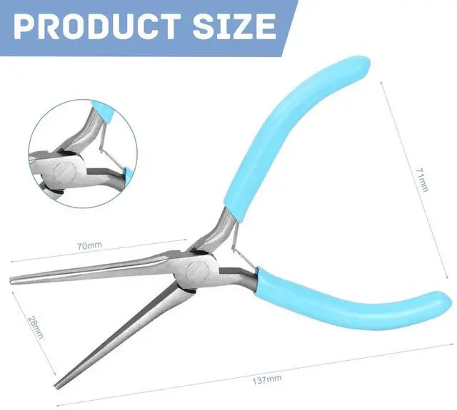 Alt view image 2 of 7 - Long Needle Nose Pliers Multipurpose Long Nose Pliers 4.5Inches Small Needle Nose Pliers for Jewelry Making with Comfort Grip Jewelry Pliers for Handmade Craft Wire Wrapping