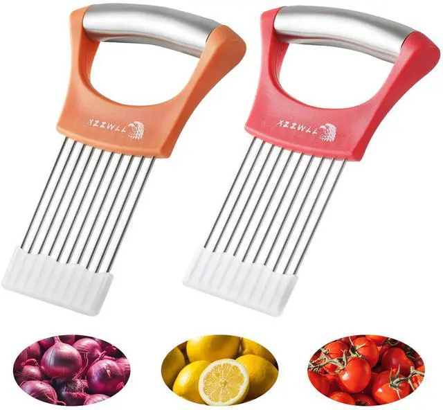 Main image of 2 Pack Onion Holder for Slicing, Tomato Slicer Tool for Easy Cutting