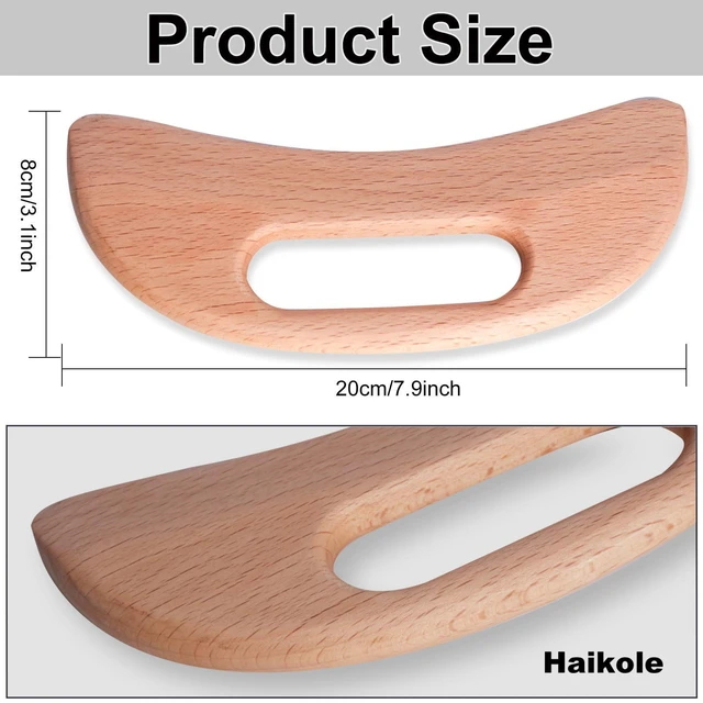 Alt view image 2 of 7 - enttgo Body Gua Sha Tool Wooden Lymphatic Drainage Tool,Guasha Massage Tools for Anti Cellulite and Relieve Muscle Fatigue,Wood Therapy Massage Tools for Neck Back Face Leg Facial (A-Wood1)