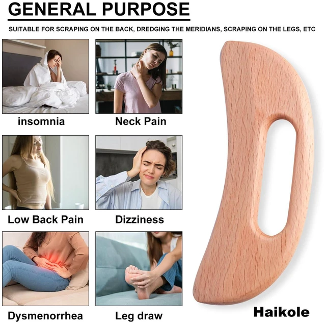 Alt view image 6 of 7 - enttgo Body Gua Sha Tool Wooden Lymphatic Drainage Tool,Guasha Massage Tools for Anti Cellulite and Relieve Muscle Fatigue,Wood Therapy Massage Tools for Neck Back Face Leg Facial (A-Wood1)