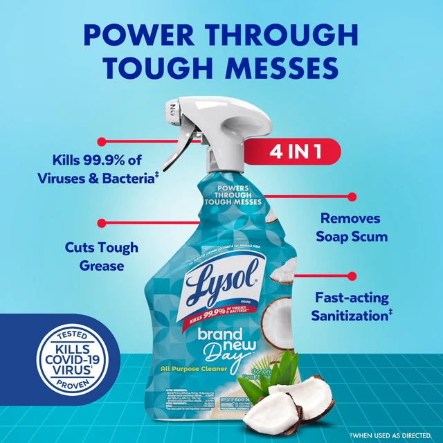 Alt view image 6 of 7 - Lysol All Purpose Cleaner Spray, Disinfectant, Coconut, 32oz
