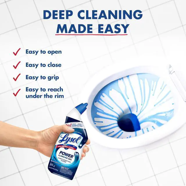 Alt view image 5 of 6 - Lysol Toilet Bowl Cleaner Clinging Gel, Power, 24 oz, 2 Pack