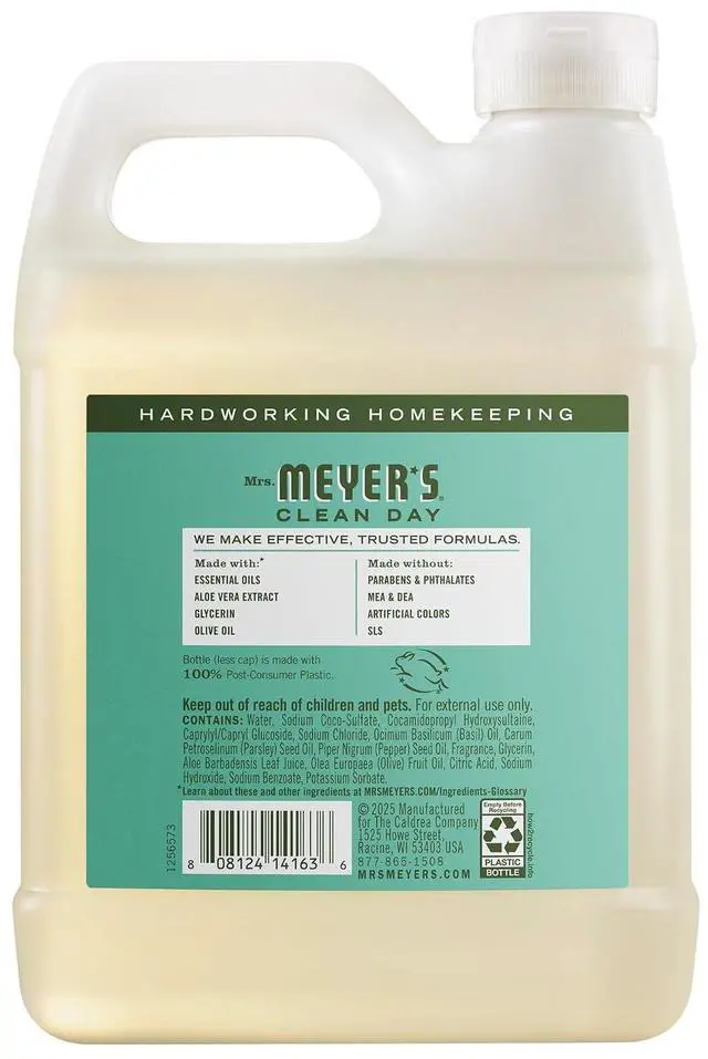 Alt view image 4 of 6 - MRS. MEYER'S CLEAN DAY Liquid Hand Soap Refill, Basil, 33 fl oz