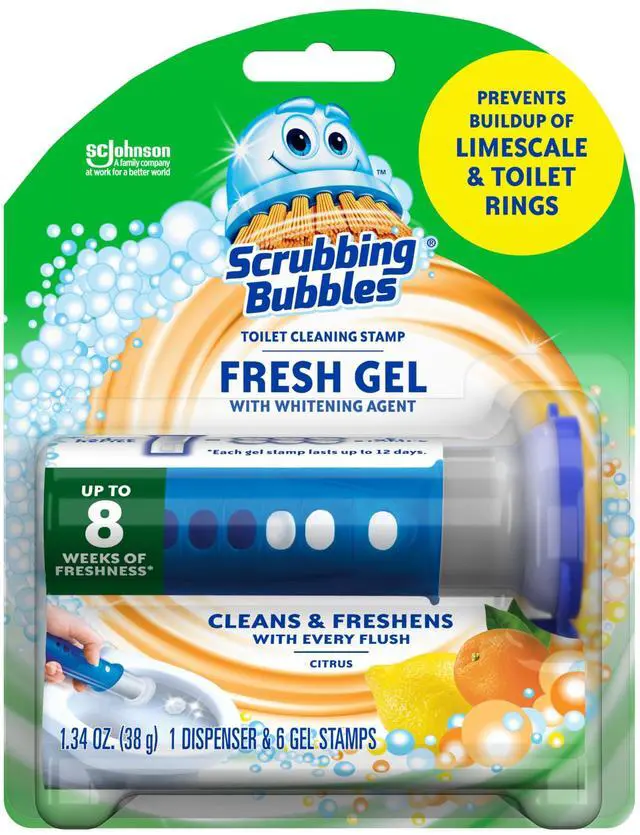 Main image of Scrubbing Bubbles Fresh Gel Toilet Bowl Cleaner & Whitener, Citrus, 6 Count