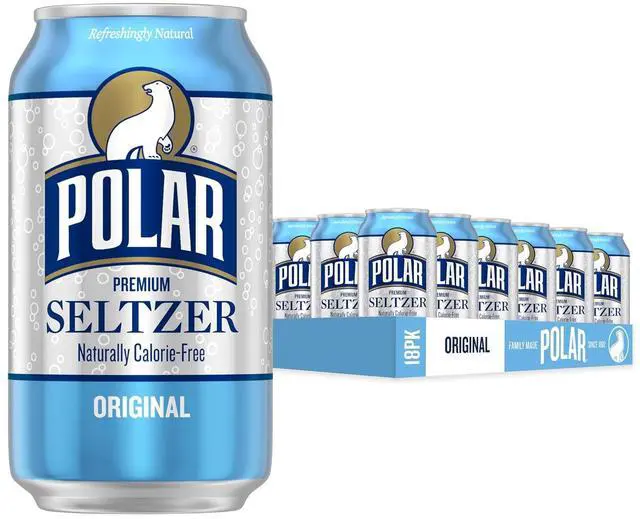 Main image of Polar Seltzer Water Original, 12 fl oz cans, 18 pack