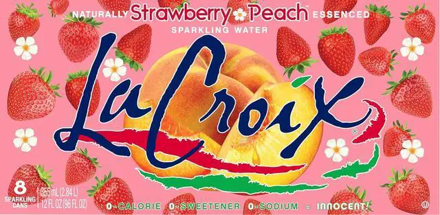 Alt view image 4 of 6 - La Croix Sparkling Water, Strawberry Peach, 12 Fl Oz (Pack of 8)