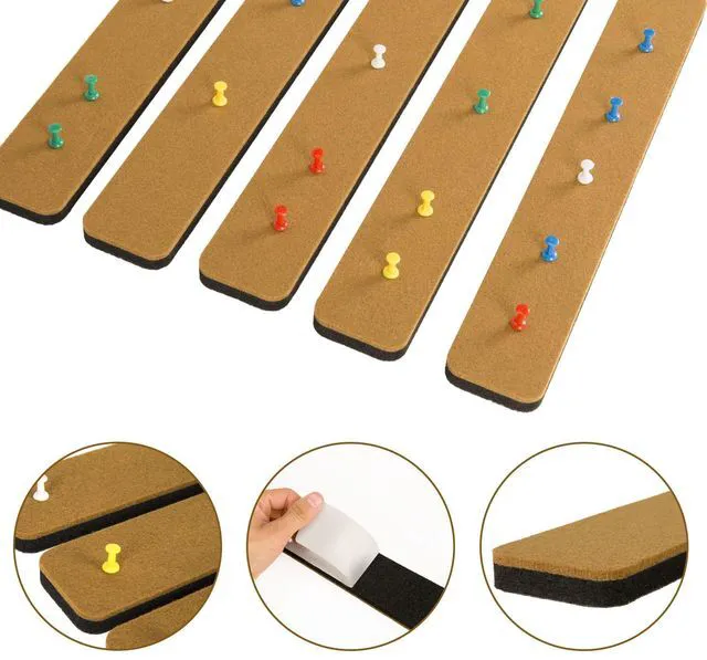 Alt view image 5 of 6 - Bulletin Board Cork Board Cork Boards for Walls Cork Board for Office Pin Board Bulletin Boards for Walls (Brown)