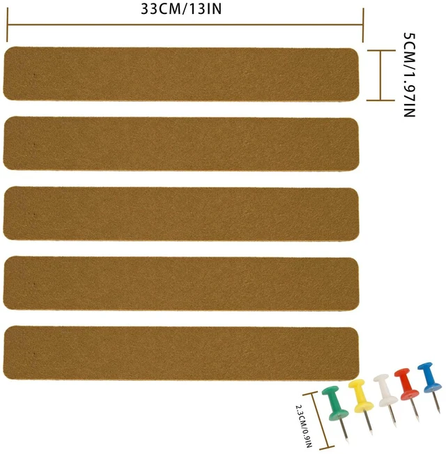 Alt view image 6 of 6 - Bulletin Board Cork Board Cork Boards for Walls Cork Board for Office Pin Board Bulletin Boards for Walls (Brown)