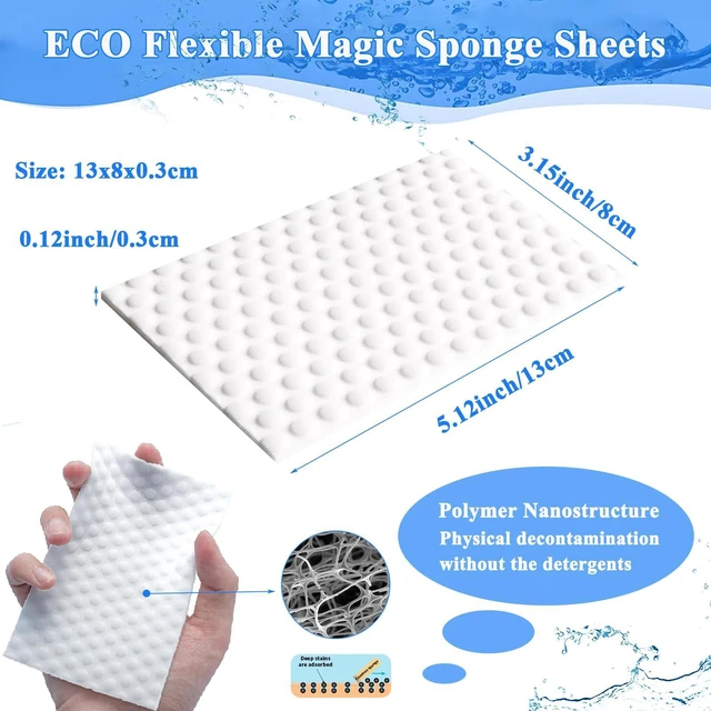 Alt view image 5 of 6 - Magic Sponge Eraser Sheets, 52Pcs All-Purpose White Melamine Sponge Convex Point Disposable Magic Cleaning Wipes for Furniture Kitchenware, Hard-to-Reach Places, Shoe