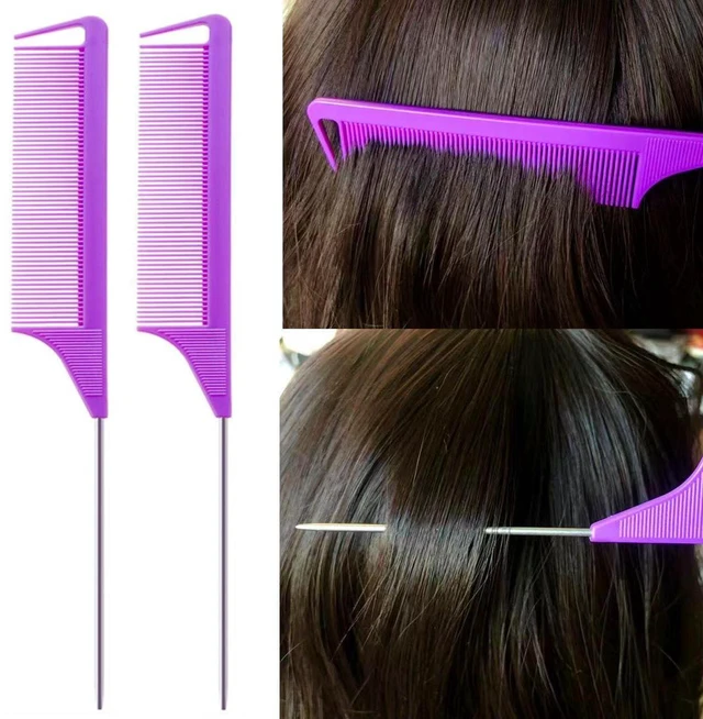 Alt view image 2 of 7 - ZVOREI 8PS Comb Hair Brushes Set, Purple