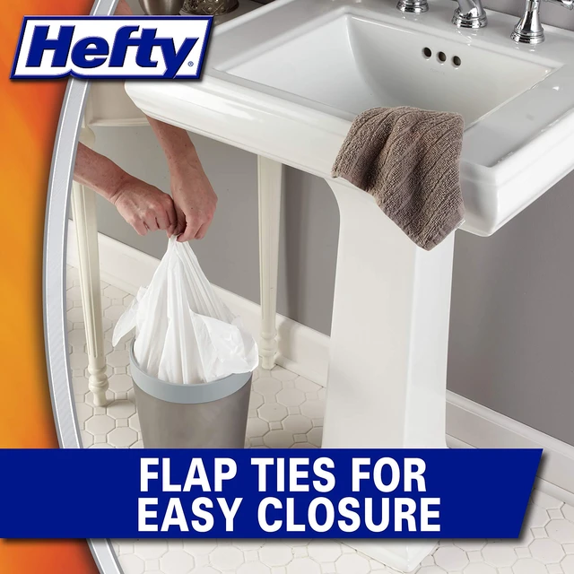 Alt view image 4 of 5 - Hefty Small Trash Bags, Flap Tie, Lavender & Sweet Vanilla Scent, 4 Gallon, 26 Count