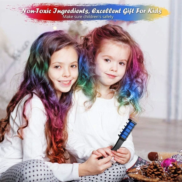 Alt view image 5 of 6 - Hair Chalk Comb LAWOHO 6 Colors Temporary Hair Dye Marker Gifts for Girls Kids Adults for Halloween Christmas Birthday Party, Cosplay