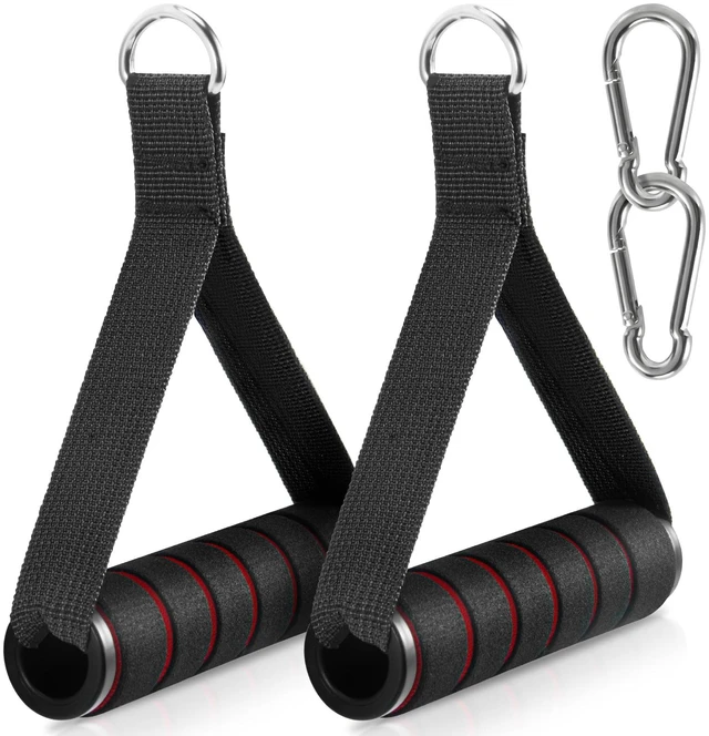 Main image of 2 Pack Upgraded Exercise Handles, Gym Handle Equipment for Cable Machine Attachments, Strength Training Workout, Pilates, Home Gym, Resistance Bands, Heavy Duty Workout Accessories