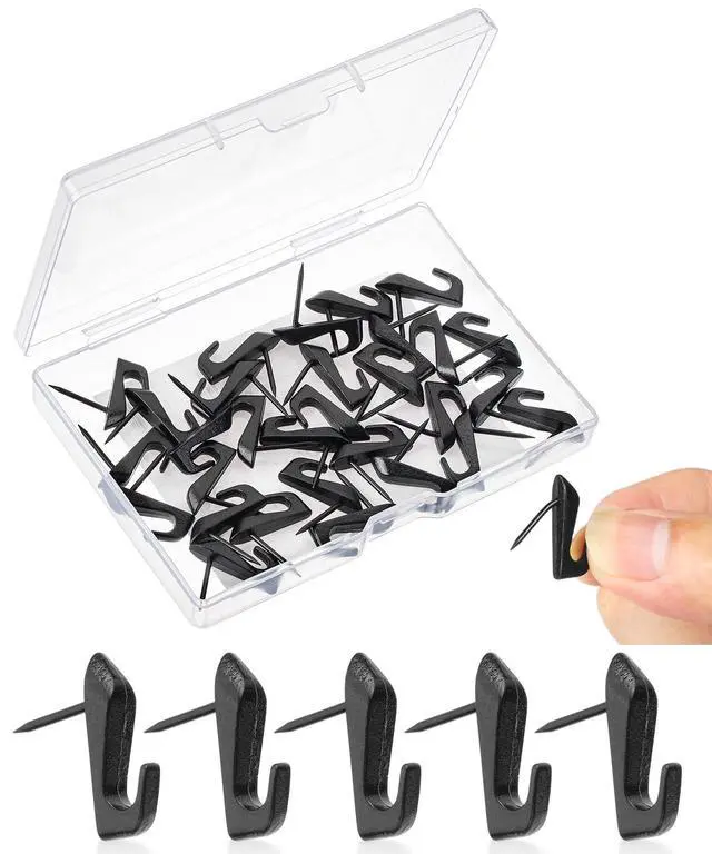 Alt view image 8 of 14 - Mr. Pen- Push Pin Hooks for Hanging Pictures, 30 Pack, Black