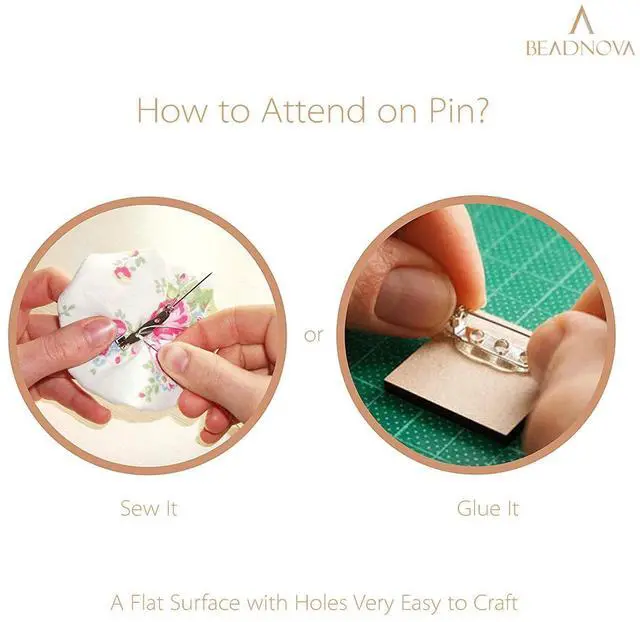 Alt view image 9 of 12 - BEADNOVA Brooch Pin Back 60pcs Bar Pin Back 1.5 Inch Clasp Pinback Brooch Backings for Crafts Badge Name Tag DIY Jewelry Making and Craft (60 Pcs, Silver Color)