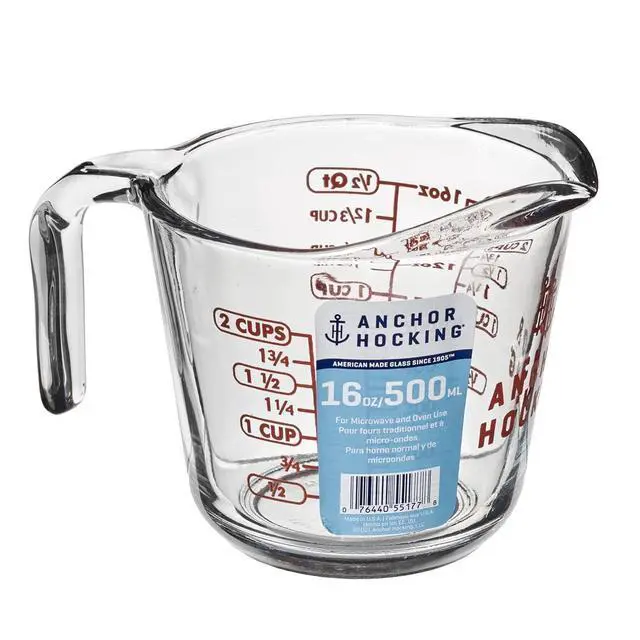 Alt view image 7 of 7 - Anchor Hocking Glass Measuring Cup, 2 Cup
