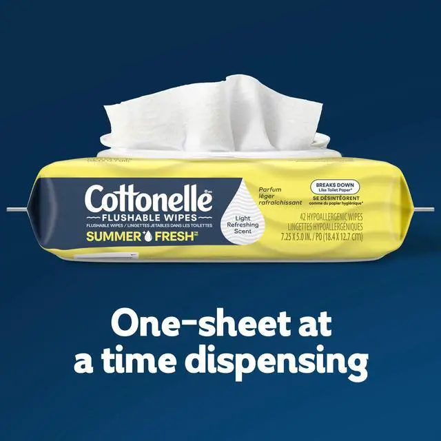 Alt view image 2 of 6 - Cottonelle Summer Fresh Scented Flushable Wipes, 2 Flip-Top Packs