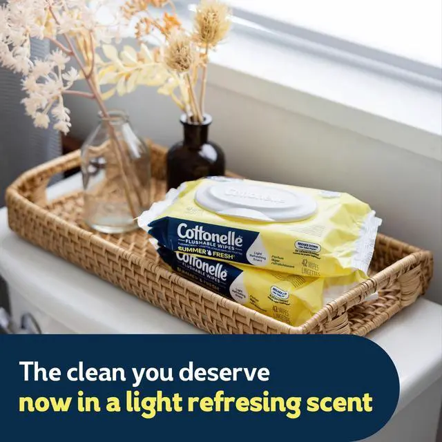 Alt view image 4 of 6 - Cottonelle Summer Fresh Scented Flushable Wipes, 2 Flip-Top Packs