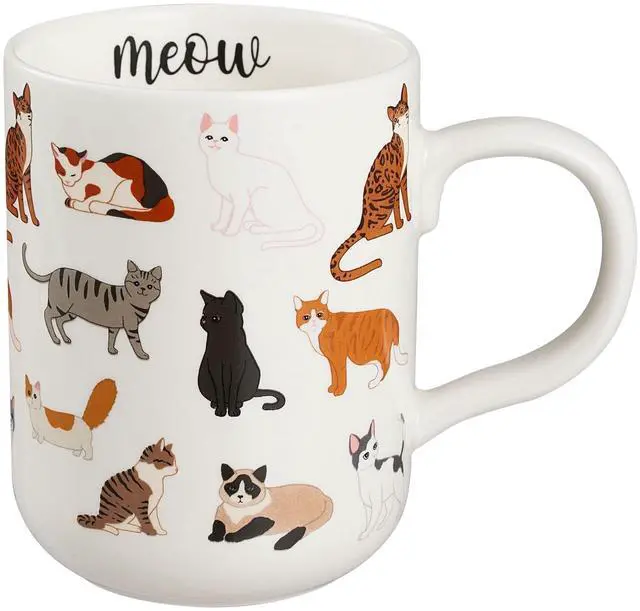Main image of Mainstays 16.06 oz White Stoneware Cat Mug