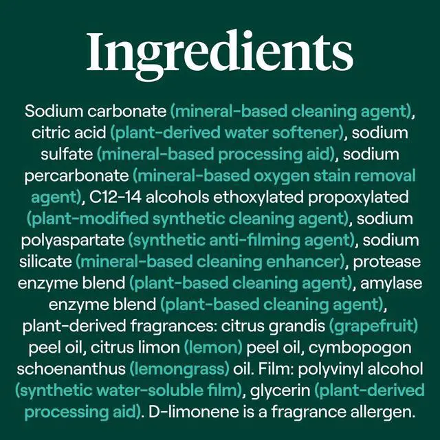 Alt view image 5 of 6 - Seventh Generation Dishwasher Detergent Packs for sparkling dishes Lemon Scent Dishwasher tabs 20 count