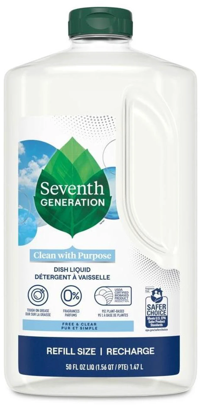 Alt view image 5 of 7 - Seventh Generation Dish Soap Liquid, Fresh Free and Clear, 50 fl oz Refill