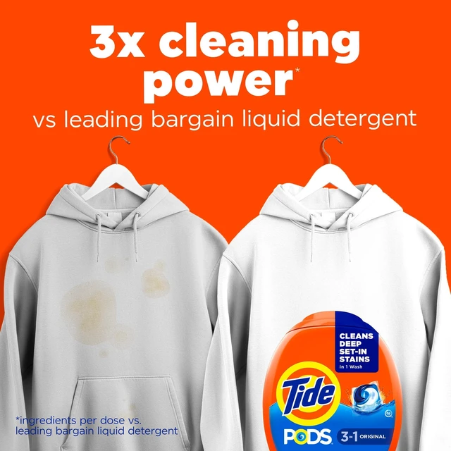 Alt view image 2 of 7 - Tide PODs Laundry Detergent, 14 Count, Original Scent, 3-in-1 Stain Remover, Odor Fighter, Color Protector, Concentrated Laundry Soap Pacs