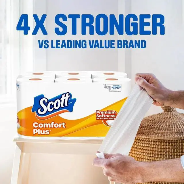 Alt view image 2 of 4 - ICUTE-Scott Comfort Plus Toilet Paper, 12 Triple Rolls