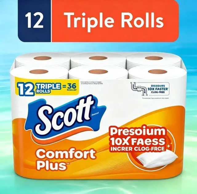 Alt view image 3 of 4 - ICUTE-Scott Comfort Plus Toilet Paper, 12 Triple Rolls
