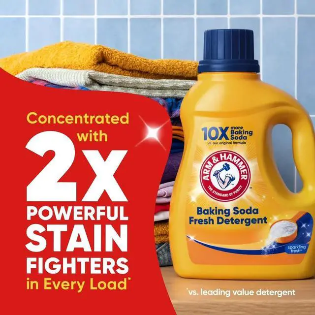 Alt view image 3 of 4 - ARM & HAMMER Baking Soda Fresh Liquid Laundry Detergent, 110 Fl Oz 110 Loads,Best Seller