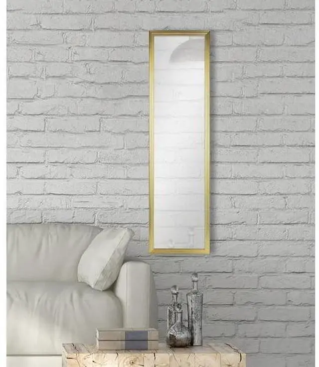 Alt view image 3 of 3 - 13x49 Gold Rectangle Large Wall Mirror for Bathroom or Living Room
