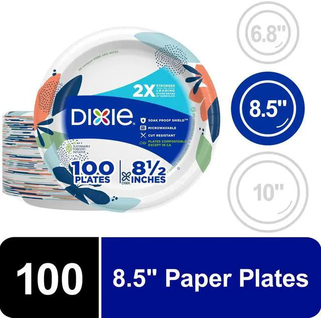 Main image of Dixie Everyday Paper Lunch Plates, 8.5", 100 Count