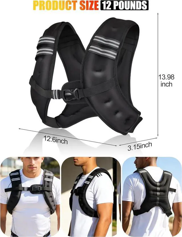 Alt view image 3 of 3 - Henkelion Weighted Vest Weight Vest for Men Women Kids Weights Included, Body Weight Vests Adjustable for Running, Training Workout, Jogging, Walking
