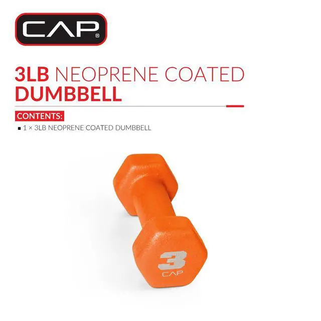 Alt view image 2 of 3 - ICUTE-CAP, 3lb Neoprene Dumbbell, Orange, Single,Best Seller