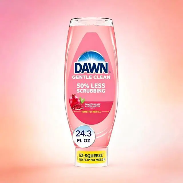 Main image of ICUTE-Dawn Gentle Clean EZ-Squeeze Dish Soap, Dishwashing Liquid, Pomegranate & Rose Water, 24.3oz,Best Seller