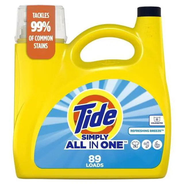 Alt view image 2 of 3 - ICUTE- Tide Simply Liquid Laundry Detergent, Clean & Fresh, Berry Blossom Scent, 85 Loads, 107 Fl oz,Fast Delivery