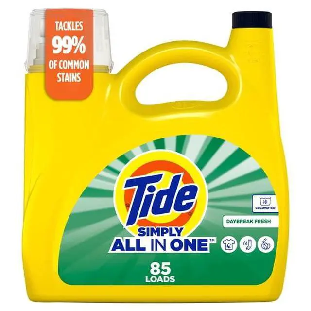 Alt view image 3 of 3 - ICUTE- Tide Simply Liquid Laundry Detergent, Clean & Fresh, Berry Blossom Scent, 85 Loads, 107 Fl oz,Fast Delivery
