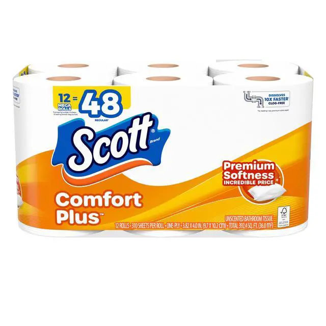 Alt view image 6 of 6 - ICUTE-Scott ComfortPlus Toilet Paper, 12 Mega Rolls,Fast Delivery
