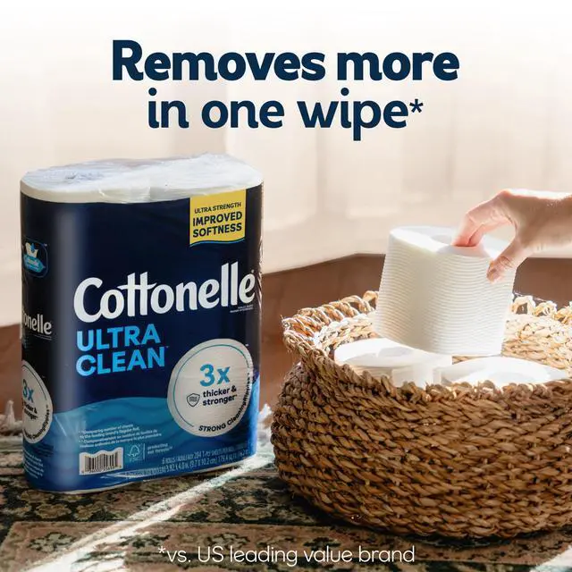 Alt view image 3 of 3 - ICUTE-Cottonelle Ultra Clean Toilet Paper, Strong Toilet Tissue, 6 Mega Rolls,Fast Delivery