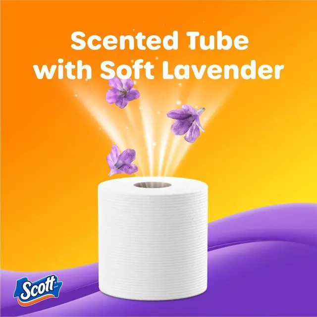 Alt view image 3 of 5 - ICUTE-Scott ComfortPlus Toilet Paper with Soft Lavender Scented Tube, 12 Mega Rolls